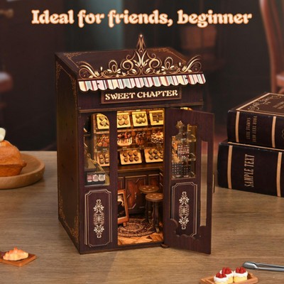 Детские куклы Etokfoks DIY 3D Wooden Book Nook Kit 1 Piece Miniature Tiny House Bookshelf Decor for Adults Teens Beginners Book Lovers Gift — фото 7