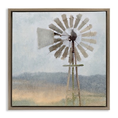 Stupell Industries Neutral Blue Windmill Breeze, 25" x 25"