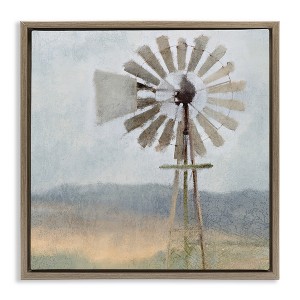 Stupell Industries Neutral Blue Windmill Breeze, 25" x 25" - 1 of 4