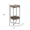 HomeRoots 32" Bronze And Gray Steel Round Pedestal End Table - 3 of 4