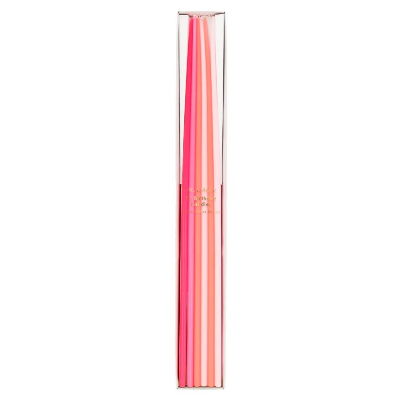 Meri Meri Pink Tall Tapered Candles (Pack of 12), 1 of 4