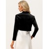 INSPIRE CHIC Women's Velvet Long Sleeve Shawl Neck Open Front Cropped Bolero Cardigan - 3 of 4