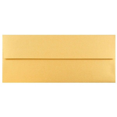 JAM Paper #10 Metallic Business Envelopes 4.125 x 9.5 Stardream Gold SD5360