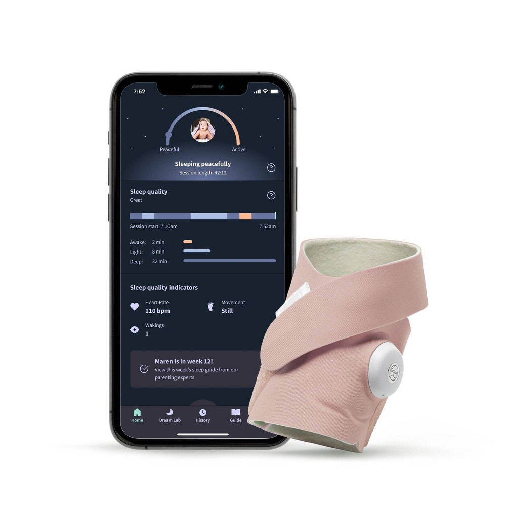 Owlet Dream Sock Baby Monitor - Dusty Rose