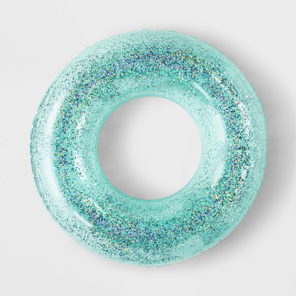 Glitter Tube Pool Float Teal Blue - Sun Squad
