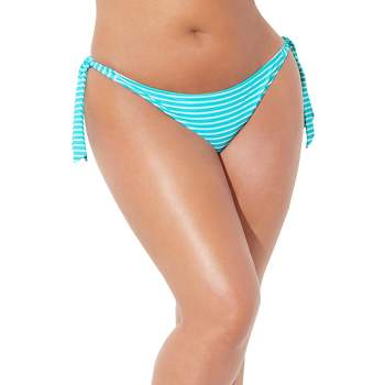 Swimsuits For All Women's Plus Size The Camille Ribbed Moderate Coverage  Bikini Bottom S Electric Blue 