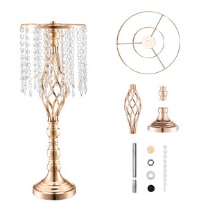 VEVOR 10PCS 55cm/21.65” Tall Crystal Wedding Flower Stand, Metal Wedding Centerpiece Vase, Gold Flower Holders Floral Display Rack, Gold - 1 of 4