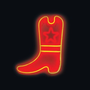 National Brand LED Cowboy Boot Wall Sign: Acrylic, USB Powered, No Assembly, Contemporary Decor - 1 of 4
