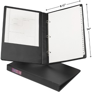 Avery Legal-Size Durable 3 Ring Binder, 1" Round Rings, Holds 8.5" x 14" Paper, Label Holder, 1 Black Binder (06400) - 1 of 4