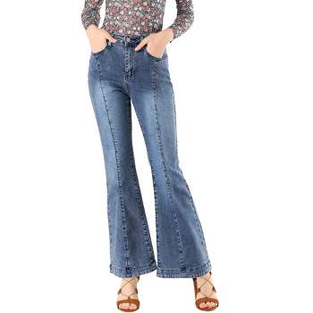 TWDYC Retro Slim Stretch High Waist Flare Jeans Woman Long Big Bell Bottom  Jeans for Women Denim Wide Leg Trouser Jeans Mom Lady (Color : B, Size : L  code) price in