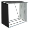 vidaXL Garden Log Storage Shed Galvanized Steel 64.2"x32.7"x60.6" Anthracite - 2 of 4