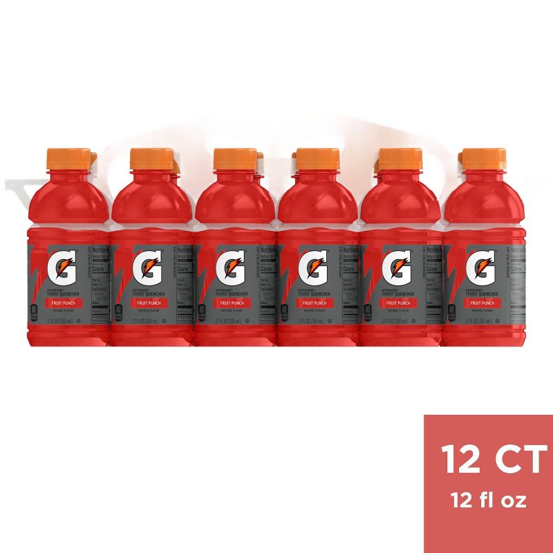Gatorade Fruit Punch Sports Drink - 12pk/12 fl oz Bottles, 1 of 7