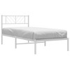 vidaXL Twin XL Metal Bed Frame with Headboard, Sturdy Steel, White, No Mattress - 2 of 4