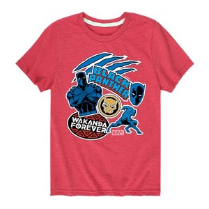Boys' - Marvel - Black Panther Wakanda Forever Stickers Short Sleeve Graphic T-Shirt - 1 of 4
