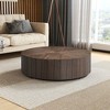 NicBex Modern Round Drum Coffee Table for Living Room,Wood Veneer Tea Table,Center Table for Apartment,No Need Assembly,Walnut - 2 of 4