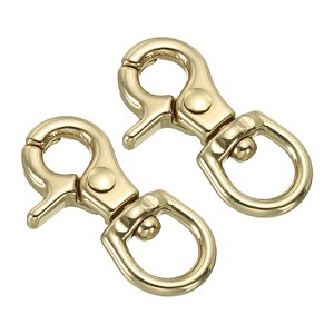 Unique Bargains Pure Brass Round Lobster Clasp Keychains for DIY Leather Craft - 1 of 4