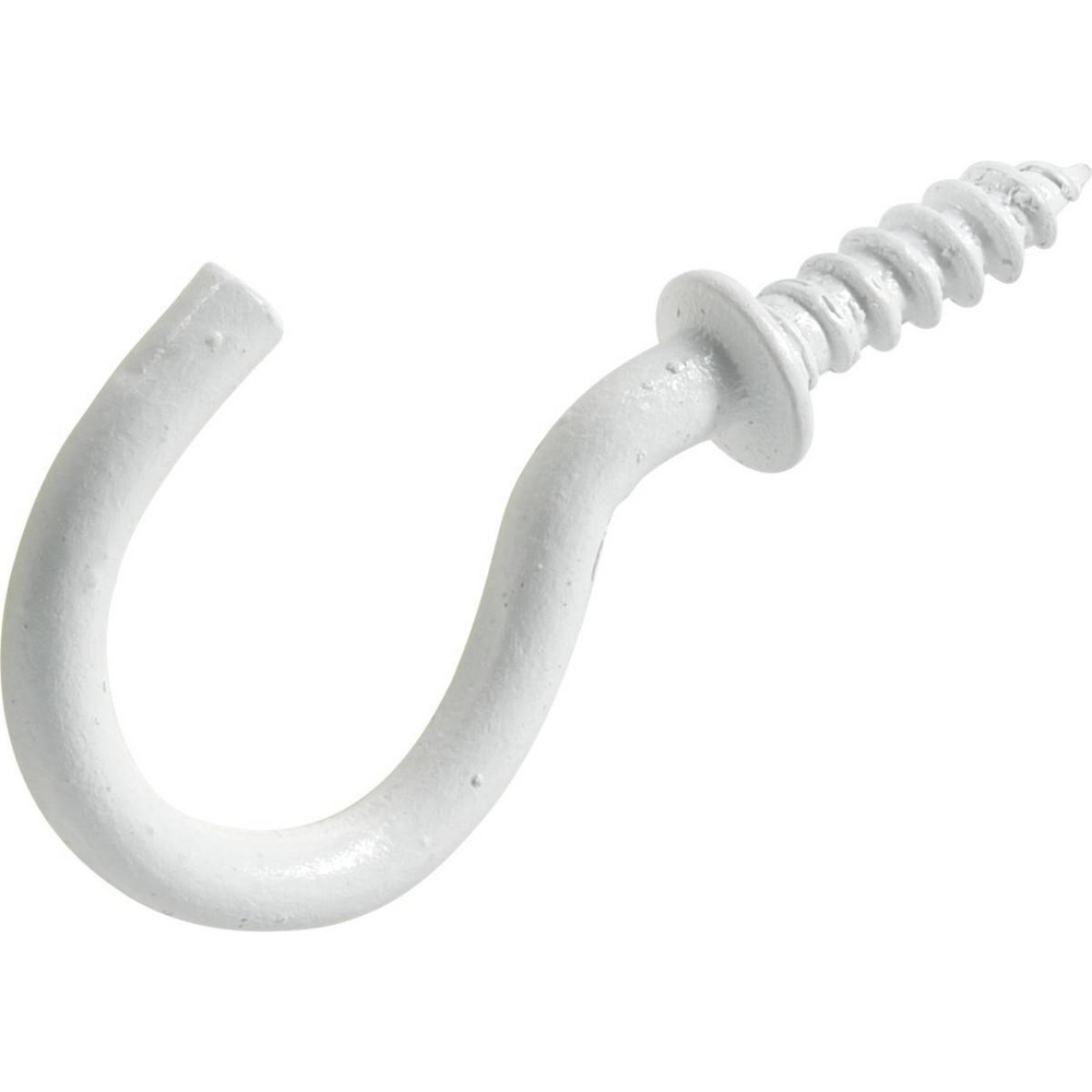 Hillman 7/8" Cup Hook White 5 Pack