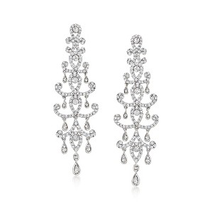 Ross-Simons 1.20 ct. t.w. Diamond Chandelier Earrings in 14kt White Gold - 1 of 3