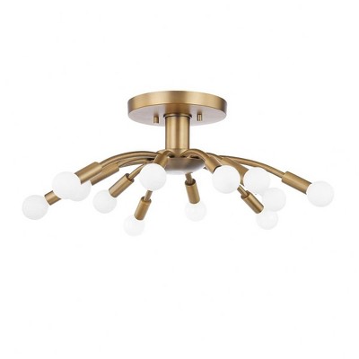 Troy Lighting Tristan 12 - Light Semi-Flush Mount in  Brass