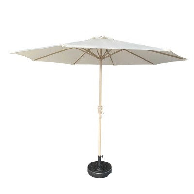 PAGED 10FT Offset Patio Umbrella Outdoor Market Umbrella with Tilt, Crank and 8 Ribs for Garden, Poolside, Base Not Included