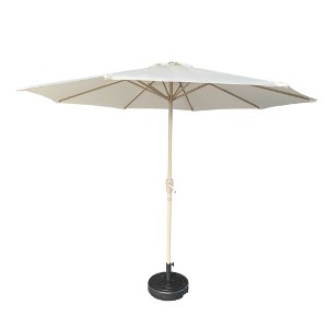 PAGED 10FT Offset Patio Umbrella Outdoor Market Umbrella with Tilt, Crank and 8 Ribs for Garden, Poolside, Base Not Included - 1 of 4