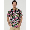 Lars Amadeus Men's Summer Floral Print Short Sleeve Button Down Beach Hawaiian Casual Shirt - 4 of 4