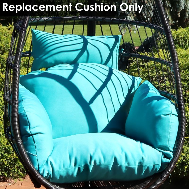 Sunnydaze Outdoor Replacement Headrest and Cushions for Penelope or Oliver Hanging Lounge Egg Chair - 2pc, 4 of 8