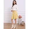 INSPIRE CHIC Women's Christmas Plaids Vintage Tartan Elastic Waist Knee Length A-Line Skirt - 2 of 4