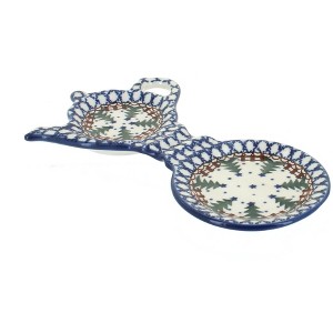 Blue Rose Polish Pottery 764 Ceramika Artystyczna Tea Bag Holder and Saucer - 1 of 1