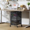 Itopfox Rolling Utility Cart with 3 Drawers, Craft Organizer and Storage with DIY Divider, Lockable Wheels, Multi-Functional Storage for Art Supplies - 2 of 4