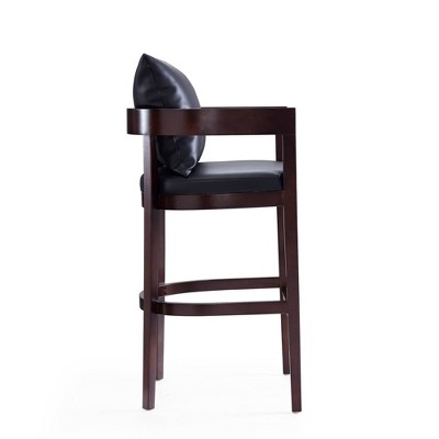 Ritz Black Leather Upholstered Beechwood Barstools - Set of 3