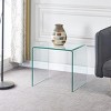 GlasFlength Coffee Tables Round Coffee Table Center Table Glass Coffee Table Small Table for Living Room, Clear, 19.72"*15.8"*17.72" - 2 of 4