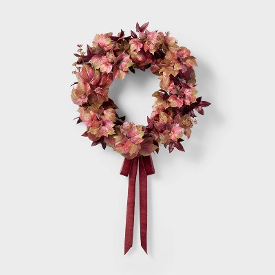 Red Mixed Leaf Fall Wreath - Threshold™ designed with Studio McGee