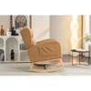 Sapphtopaz 1pc Teddy Fabric Accent Chair Rocking Chair, Upholstered Lounge Chair with Packet Wood Legs, Living Room Chair Comfy Chair - 2 of 4