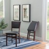 2pc Claire Padded Back Faux Leather Folding Chair Espresso - Linon: Rubberwood Frame, Guest Seating - image 2 of 4