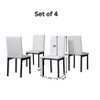 Roundhill Furniture Noyes Faux Leather Seat Metal Frame Dining Chairs , White, Set of 4 - 4 of 4