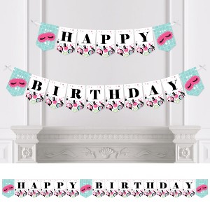 Big Dot of Happiness Spa Day - Birthday Party Bunting Banner - Birthday Party Decorations - Happy Birthday - 1 of 4