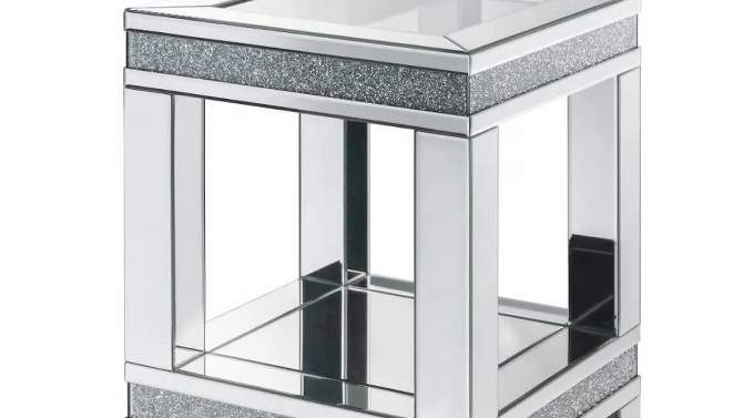 20&#34; Noralie Mirrored Accent Table Faux Diamonds/Clear Glass - Acme Furniture, 2 of 8, play video