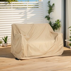 Outdoor Loveseat Sofa Cover,Heavy-Duty Waterproof Patio Cover with UV Protection and Air Vents,Durable Furniture Cover with Straps-Coolbibila - 1 of 4
