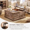 SinCiDo Farmhouse Lift Top Coffee Table, 36" Square Center Table w/Large Hidden Storage Compartment, Rustic Wood Living Room Dining Table - 3 of 4