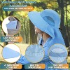 Unisex Solid Wide Brim Bucket Hat with Neck Flap and Chin Cord - Outdoor Packable Boonie Sun Hat for Mens Womens - Tirrinia - 4 of 4