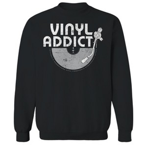 Original and Unrestored Men's Vinyl Addict Long Sleeve Graphic Cotton Sweatshirt - 1 of 1