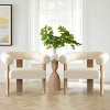 Beige Boucle Accent Chairs Set Of 2 Sale Occasional Chairs Modern Single Sofa Chair With Curved Back,Comfy Upholstered Study Chair-Cuddlewood - 2 of 4