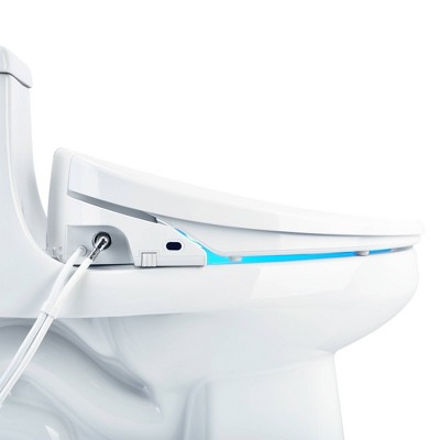 Elongated White Smart Bidet Toilet Seat with Remote