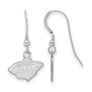 Black Bow Jewelry Sterling Silver Minnesota Wild NHL Dangle Earrings - 1 of 3
