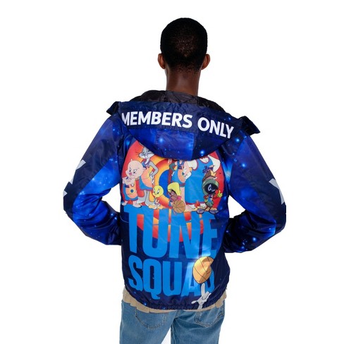 Members Only Men's Spacejam Galaxy Midweight Jacket- Navy - Medium