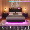 Full/Queen/King Size Floating Bed Frame w/ Lights and Storage Headboard, Full/Queen/King Upholstered Metal Platform Bed with Charging Station - 4 of 4