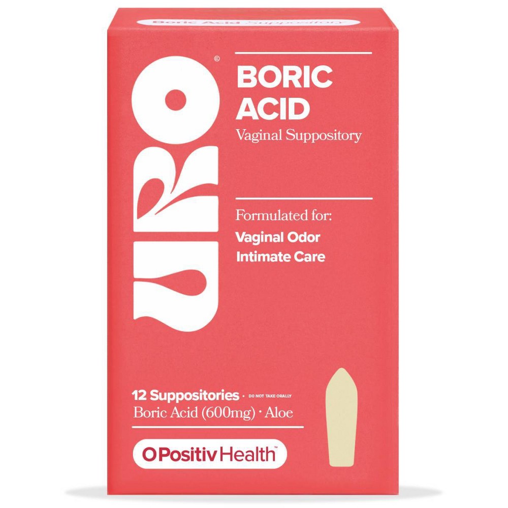 O Positiv URO Boric Acid Suppository - 12ct