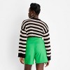 Women's Open Knit Crewneck Sweater - Future Collective™ with Alani Noelle Black/White - image 2 of 3