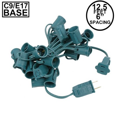 Green 12.5' Outdoor Commercial LED Christmas String Lights